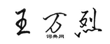 骆恒光王万烈行书个性签名怎么写