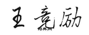 骆恒光王竞励行书个性签名怎么写