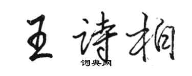 骆恒光王诗柏行书个性签名怎么写