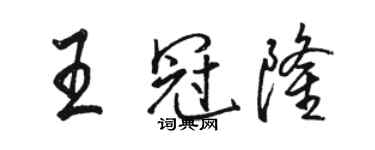 骆恒光王冠隆行书个性签名怎么写