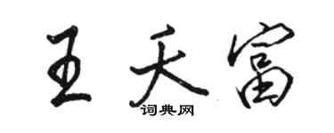 骆恒光王夭富行书个性签名怎么写