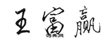 骆恒光王富赢行书个性签名怎么写
