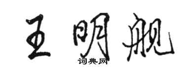 骆恒光王明舰行书个性签名怎么写