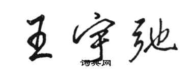 骆恒光王宇弛行书个性签名怎么写