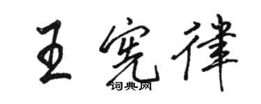 骆恒光王宪律行书个性签名怎么写