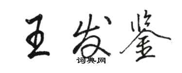 骆恒光王发鉴行书个性签名怎么写