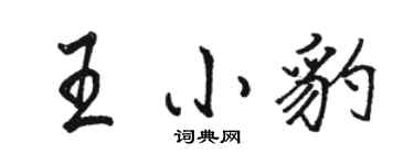 骆恒光王小豹行书个性签名怎么写