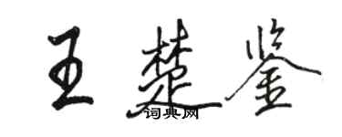 骆恒光王楚鉴行书个性签名怎么写