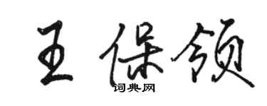 骆恒光王保领行书个性签名怎么写