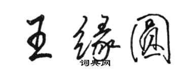 骆恒光王缘圆行书个性签名怎么写