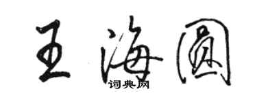 骆恒光王海圆行书个性签名怎么写