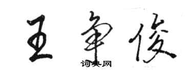 骆恒光王争俊行书个性签名怎么写