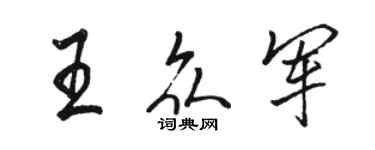 骆恒光王众军行书个性签名怎么写