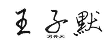骆恒光王子默行书个性签名怎么写