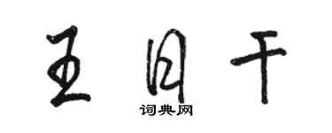 骆恒光王日干行书个性签名怎么写