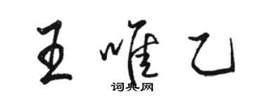 骆恒光王唯乙行书个性签名怎么写