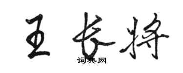 骆恒光王长将行书个性签名怎么写