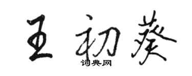 骆恒光王初葵行书个性签名怎么写
