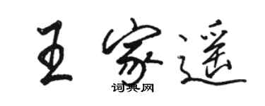 骆恒光王家遥行书个性签名怎么写