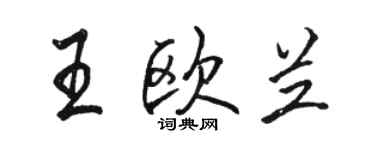 骆恒光王欧兰行书个性签名怎么写