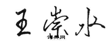 骆恒光王崇水行书个性签名怎么写