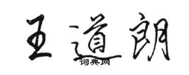 骆恒光王道朗行书个性签名怎么写