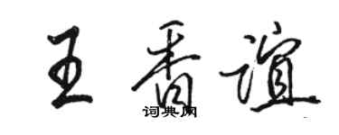 骆恒光王香谊行书个性签名怎么写