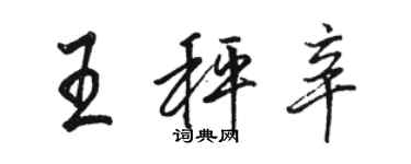 骆恒光王秤辛行书个性签名怎么写
