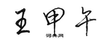 骆恒光王甲午行书个性签名怎么写