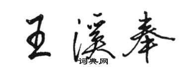 骆恒光王溪奉行书个性签名怎么写
