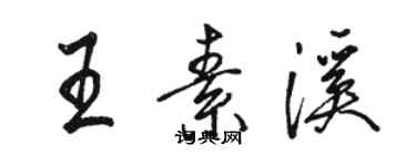 骆恒光王素溪行书个性签名怎么写