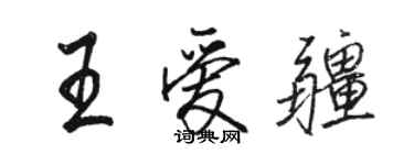 骆恒光王爱疆行书个性签名怎么写