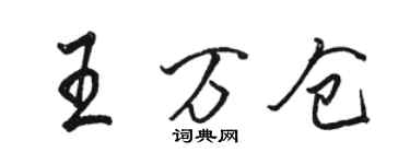 骆恒光王万仓行书个性签名怎么写