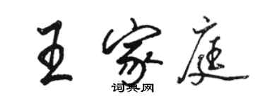 骆恒光王家庭行书个性签名怎么写