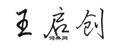 骆恒光王启创行书个性签名怎么写