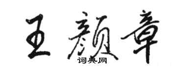 骆恒光王颜章行书个性签名怎么写