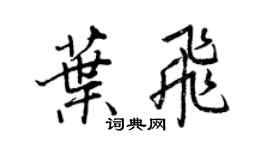 王正良叶飞行书个性签名怎么写