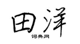 王正良田洋行书个性签名怎么写
