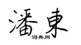 王正良潘东行书个性签名怎么写