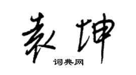 王正良袁坤行书个性签名怎么写