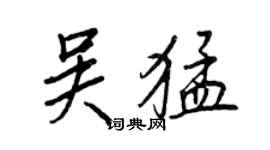 王正良吴猛行书个性签名怎么写
