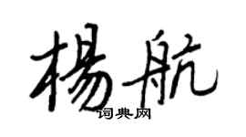 王正良杨航行书个性签名怎么写