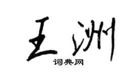 王正良王洲行书个性签名怎么写