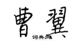 王正良曹翼行书个性签名怎么写