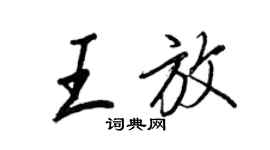 王正良王放行书个性签名怎么写