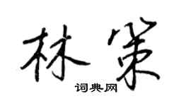 王正良林策行书个性签名怎么写