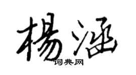 王正良杨涵行书个性签名怎么写