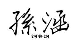 王正良孙涵行书个性签名怎么写