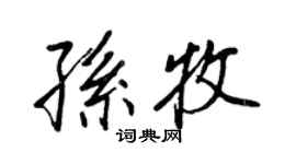 王正良孙牧行书个性签名怎么写