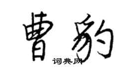 王正良曹豹行书个性签名怎么写